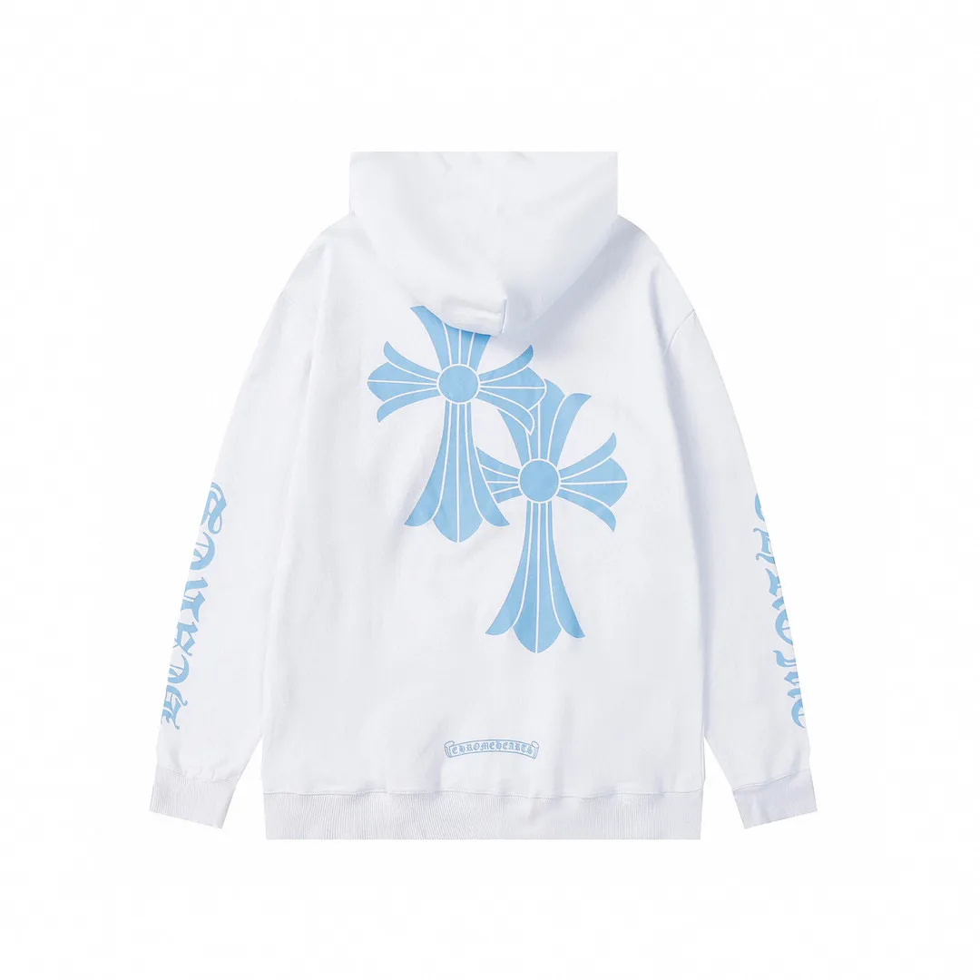 M15—P210 -Chrome Hearts/Chrome Hearts printed sweatshirt cardigan jacket -420 grams of high-density, high-quality wool, soft, delicate and skin-friendly, soft and silky to the touch, warm and skin-friendly -The hardware zipper accessories are all customized and full of details -Colour: black white -Size: S M L XL